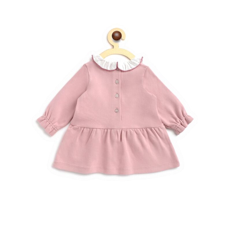 Knitted Long Sleeve Dress with Collar image number 1